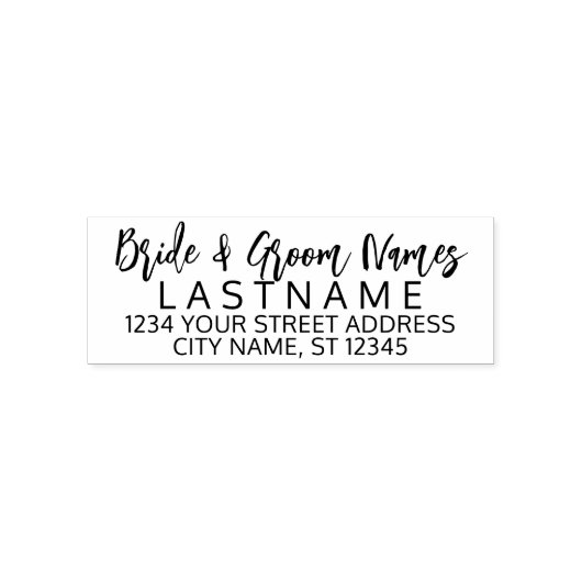 Bride Groom Wedding Name Rücksendeadresse - Skript Permastempel (Design)