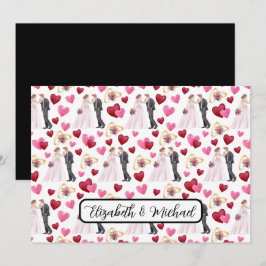 Bride & Groom Wedding Note Card Mitteilungskarte