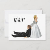 Bride & Groom Wedding RSVP Einladung (Vorderseite)