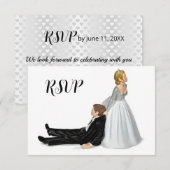 Bride & Groom Wedding RSVP Einladung (Vorne/Hinten)