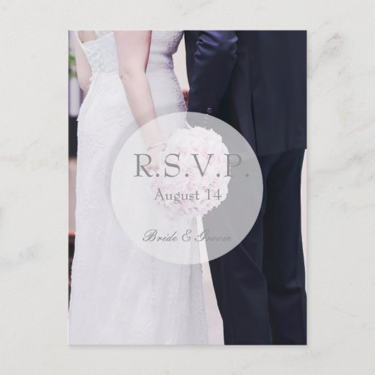 Bride & Groom Wedding RSVP Einladungspostkarte (Vorderseite)