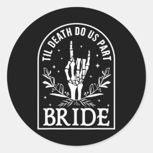 Bride Groom Wedding Verlobung Halloween Couple Ma Runder Aufkleber