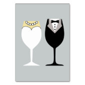 Bride & Groom Weingläser Tischnummer Card (Rückseite)
