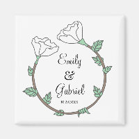Bride Groom White Floral Wedding Ring 