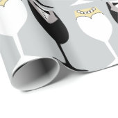 Bride & Groom Wineglasses Packpapier (Rolleneckpunkt)