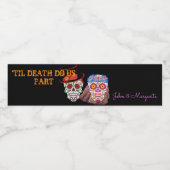 Bride & Groom Zuckerkulls TIl Tod tun uns Party Wasserflaschenetikett (Einzelnes Label)