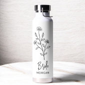 Bride Hand Scripting Name Floral Bachelorette Trinkflasche