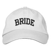 Bride Hat Black Embroidery Bachelorette Hat Bestickte Baseballkappe (Vorderseite)