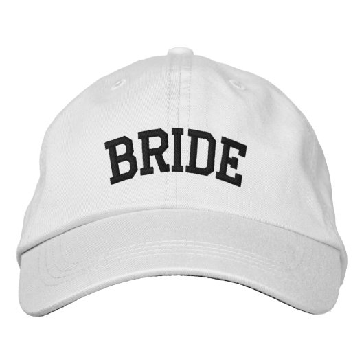 Bride Hat Black Embroidery Bachelorette Hat Bestickte Baseballkappe (Vorderseite)
