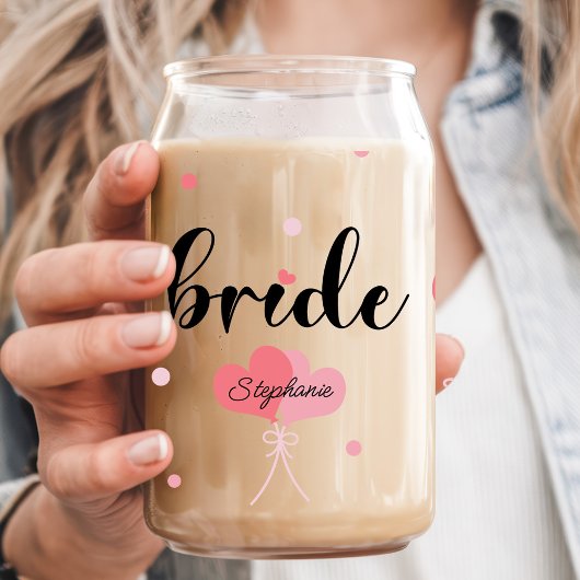 Bride Hearts Individuelle Name Wedding Dosenglas