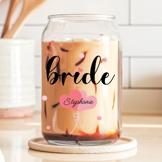 Bride Hearts Individuelle Name Wedding Dosenglas