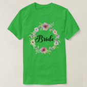 Bride Hen Party Floral Wreath Team Bride T-Shirt (Design vorne)