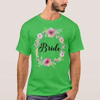 Bride Hen Party Floral Wreath Team Bride T-Shirt