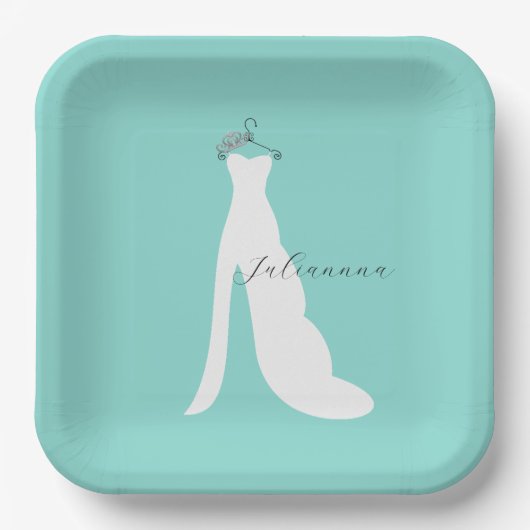 BRIDE Hier kommt das Bride-Party Personalisiert Pappteller (Vorderseite)