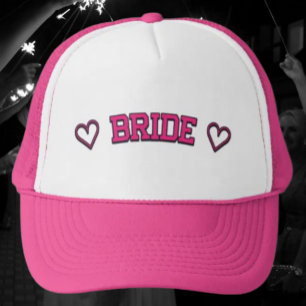 ♡ BRIDE ♡ - Hot Pink Schriftart Bachelorette Truck Truckerkappe