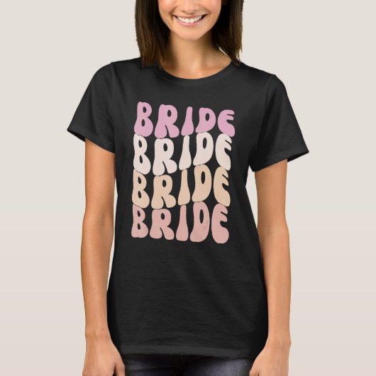 Bride I Do Crew Retro Bachelorette Party Bride Bri T-Shirt (Vorderseite)