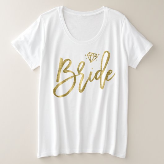 Bride Imitate Gold Foil Plus-Size-T - Shirt Diamon (Design vorne)