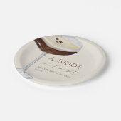 Bride In A Tini Bit Expresso Martini Bridal Shower Pappteller (Schrägansicht)