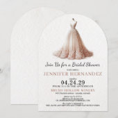 Bride in Bloom Peach Blush Bridal Shower Einladung (Vorne/Hinten)