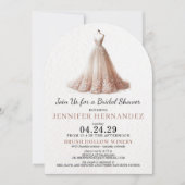 Bride in Bloom Peach Blush Bridal Shower Einladung (Vorderseite)