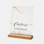 Bride in Gown Bridal Shower Favors Acrylschild (Winkel)