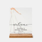 Bride in Gown Bridal Shower Welcome Acrylschild (Vorderseite)