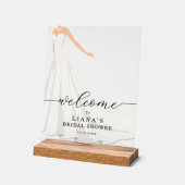 Bride in Gown Bridal Shower Welcome Acrylschild (Winkel)