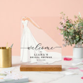 Bride in Gown Bridal Shower Welcome Acrylschild (Hochzeit)
