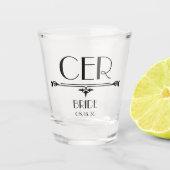 Bride Initials Schnapsglas (Vorderseite)
