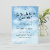 Bride Is On Cloud Nine Bridal Shower Einladung (Stehend Vorderseite)