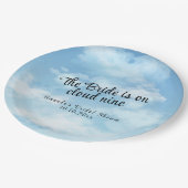 Bride Is On Cloud Nine Bridal Shower Pappteller (Schrägansicht)