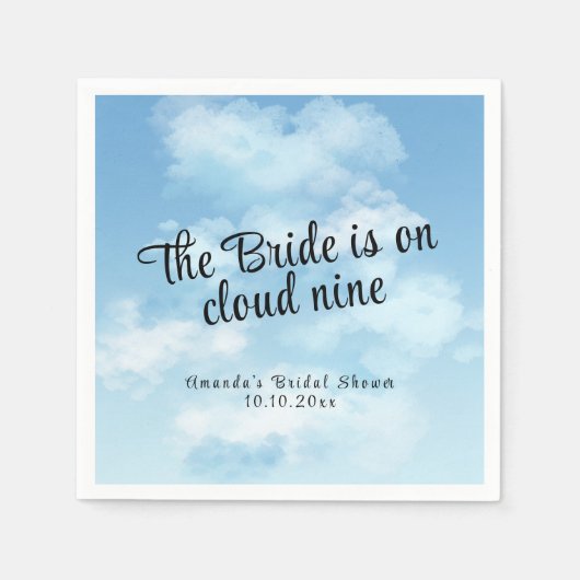 Bride Is On Cloud Nine Bridal Shower Serviette (Vorderseite)