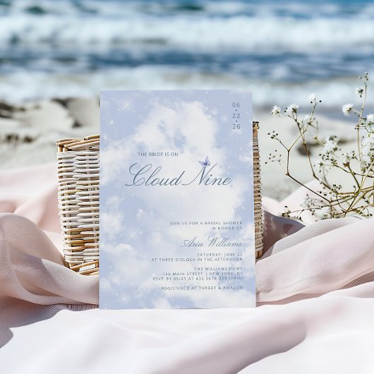 Bride ist auf Cloud Nine Brautparty Elegant Einladung