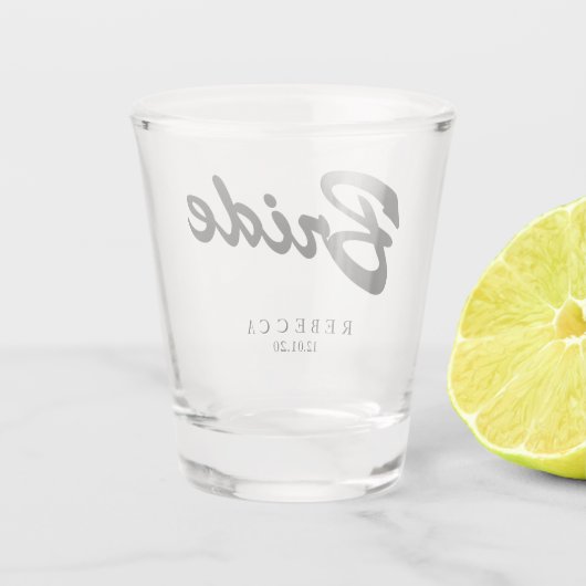 Bride Junggeselinnen-Abschied Personalisiert Schnapsglas (Rückseite)