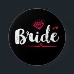 Bride Junggeselinnen-Abschied Wedding Black Pink B Button<br><div class="desc">Schaltfläche Teambride Ideal für Brautparty- und Junggeselinnen-Abschied-Accessoires vor der Hochzeit. Navy Blau, Weiß und Rosa mit Diamant und kleine Herzen. Die Hintergrundfarbe kann auf das gewünschte Farbthema abgestimmt werden. Dieses Button ist für die Brautjungfrau, Trauzeugin, Brautfamilien und Freunde.</div>