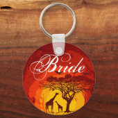 Bride Key Chain African Safari Giraffe Sunse Schlüsselanhänger (Vorderseite)