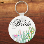 Bride Key Chain Boho Llama Bohemisch Cacti Desert Schlüsselanhänger (Vorderseite)