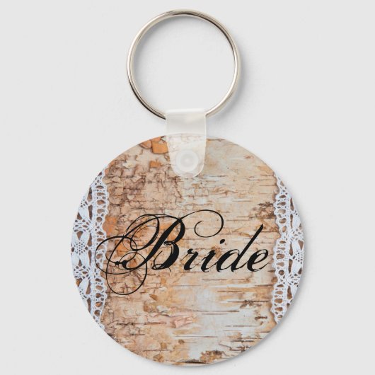 Bride Key Chain Country Stallholz-Spitzen-Schneide Schlüsselanhänger (Vorderseite)