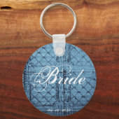 Bride Key Chain Rustic Zinn Panel Land W Schlüsselanhänger (Vorderseite)