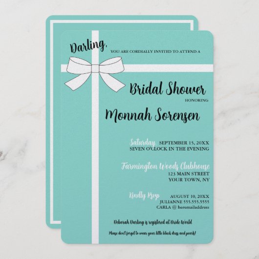 BRIDE-Klasse & Fabulous Celebration Dusche Party (Vorne/Hinten)