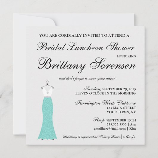 BRIDE kommt hier zum Bride Shower Party Einladung (Rückseite)