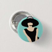 BRIDE & Lady and Hat Brautparty Gastgeschenk Button (Vorne & Hinten)