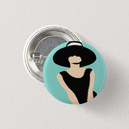 BRIDE & Lady and Hat Brautparty Gastgeschenk Button (Vorne & Hinten)