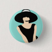 BRIDE & Lady and Hat Brautparty Gastgeschenk Button (Vorderseite)