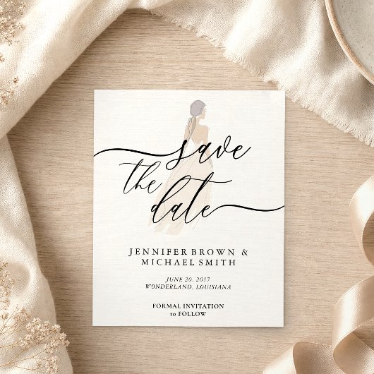 Bride Lady Save the Date Flyer