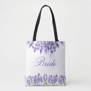 Bride Lavendel florale violette Schrift Tasche