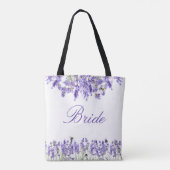 Bride Lavendel florale violette Schrift Tasche (Rückseite)