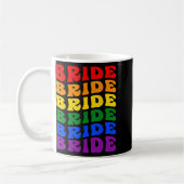 Bride Lgbt Groovy Rainbow Flag Junggeselinnen-Absc Kaffeetasse (Links)