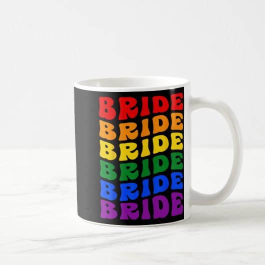 Bride Lgbt Groovy Rainbow Flag Junggeselinnen-Absc Kaffeetasse (Rechts)