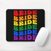 Bride Lgbt Groovy Rainbow Flag Junggeselinnen-Absc Mousepad (Mit Mouse)